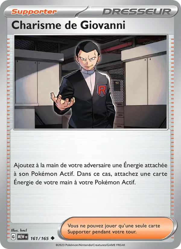 Carte Pokémon Charisme de Giovanni 161/165 de l'extension 151