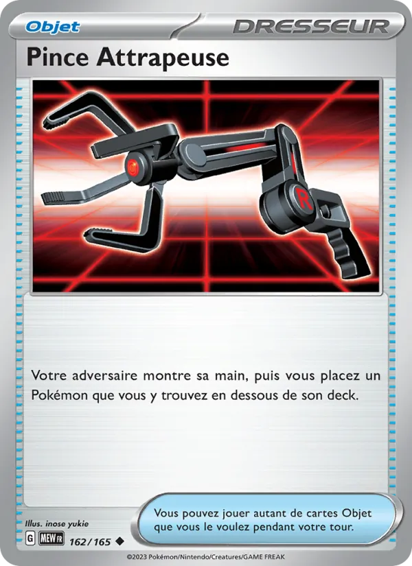 Carte Pokémon Pince Attrapeuse 162/165 de l'extension 151