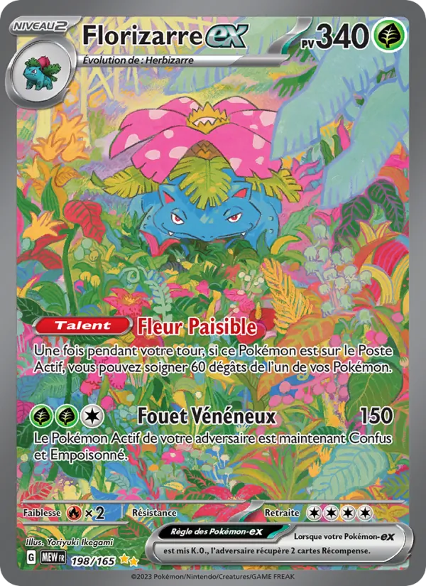 Carte Pokémon Florizarre-ex 198/165 de l'extension 151