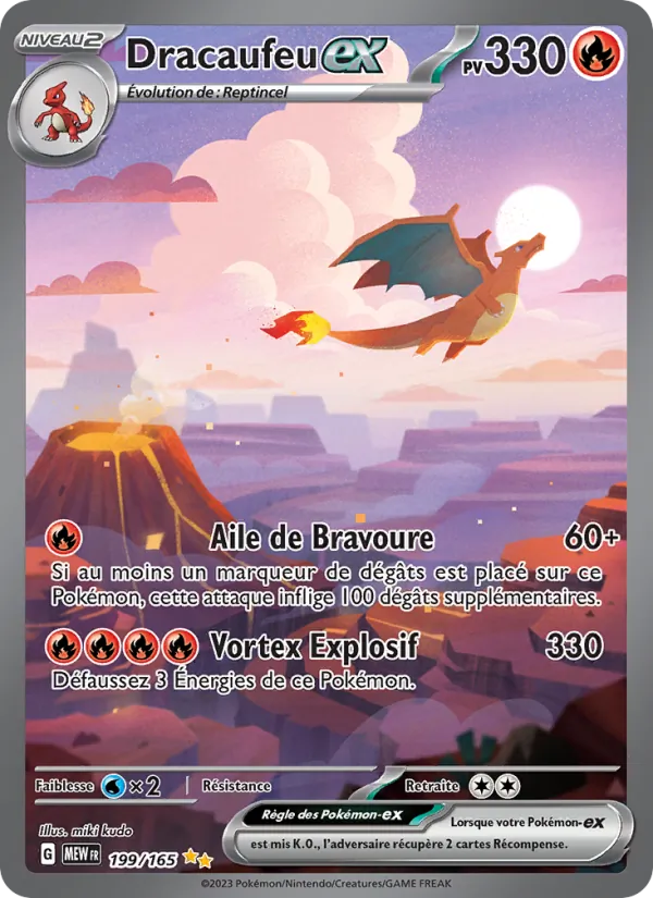 Carte Pokémon Dracaufeu-ex 199/165 de l'extension 151