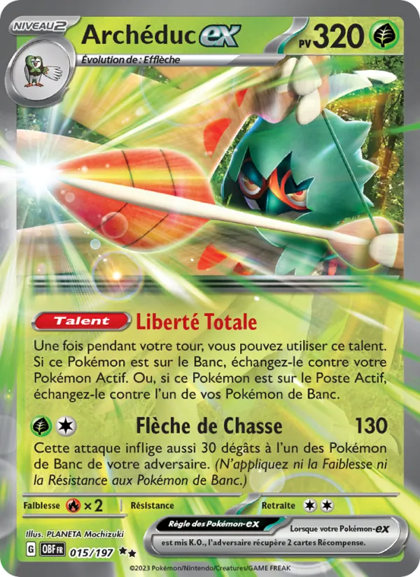 Carte Pokémon Archéduc-ex 015/197 de l'extension Flammes Obsidiennes