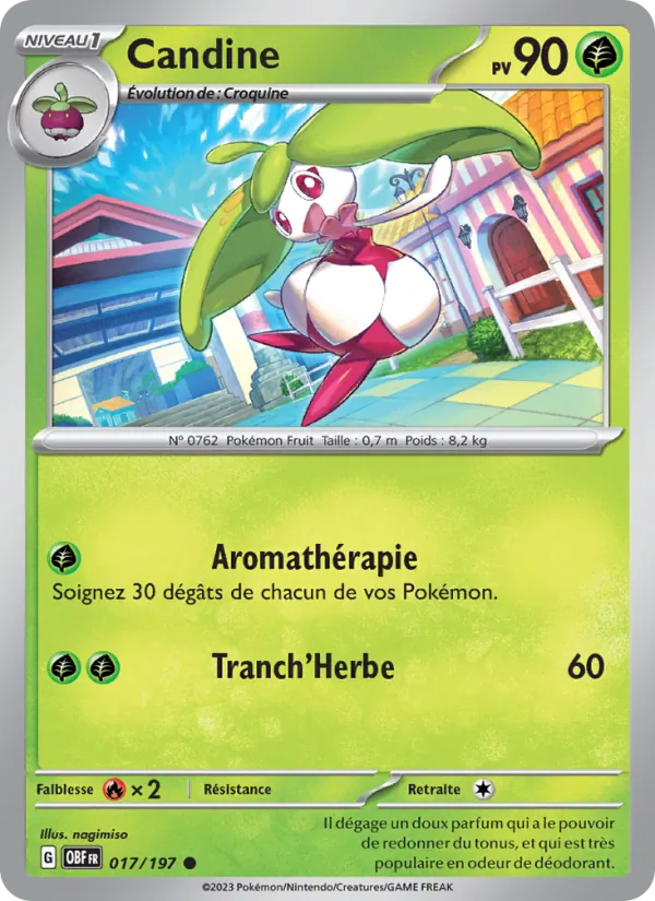 Carte Pokémon Candine 017/197 de l'extension Flammes Obsidiennes