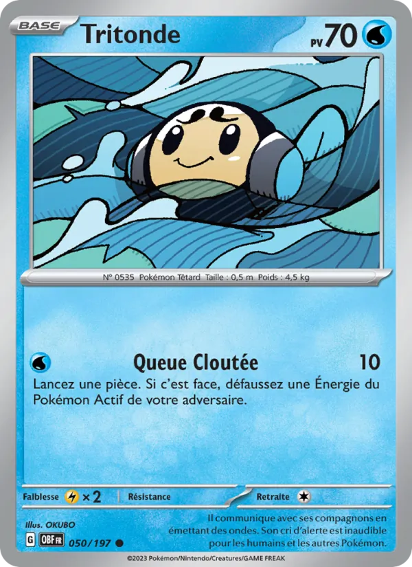 Carte Pokémon Tritonde 050/197 de l'extension Flammes Obsidiennes