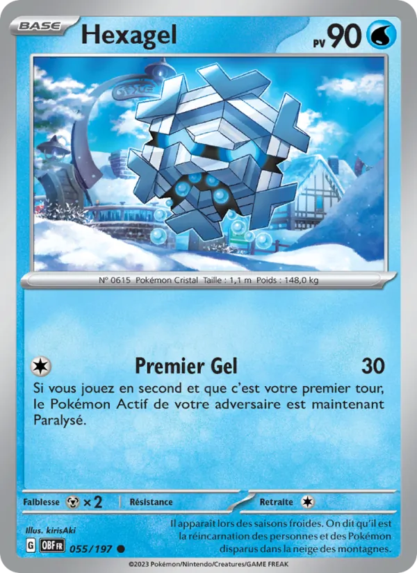 Carte Pokémon Hexagel 055/197 de l'extension Flammes Obsidiennes
