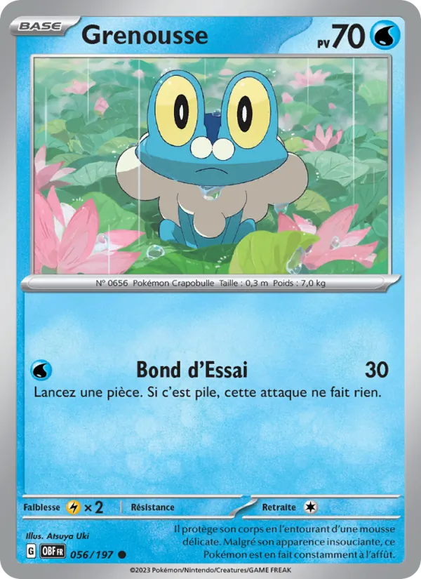 Carte Pokémon Grenousse 056/197 de l'extension Flammes Obsidiennes