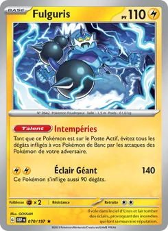 Carte Pokémon Fulguris 070