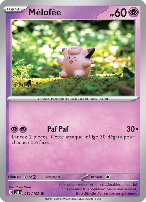 Carte Pokémon Mélofée 081/197 de l'extension Flammes Obsidiennes