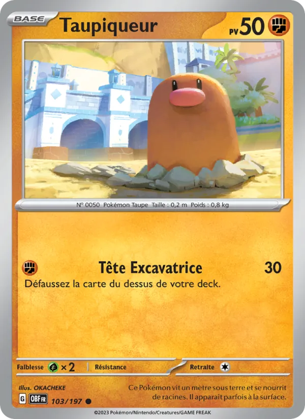 Carte Pokémon Taupiqueur 103/197 de l'extension Flammes Obsidiennes