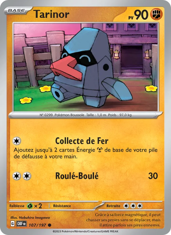 Carte Pokémon Tarinor 107/197 de l'extension Flammes Obsidiennes