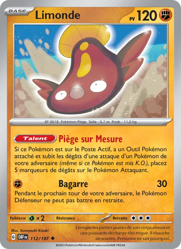 Carte Pokémon Limonde 112/197 de l'extension Flammes Obsidiennes