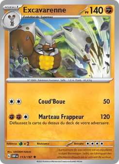 Carte Pokémon Excavarenne 113