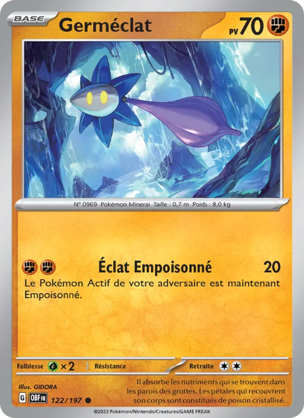 Carte Pokémon Germéclat 122/197 de l'extension Flammes Obsidiennes