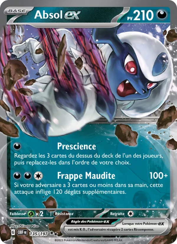 Carte Pokémon Absol-ex 135/197 de l'extension Flammes Obsidiennes
