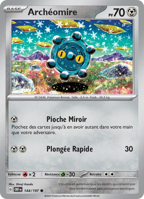 Carte Pokémon Archéomire 144/197 de l'extension Flammes Obsidiennes