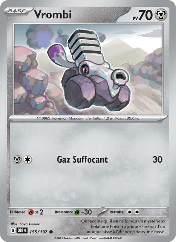 Carte Pokémon Vrombi 155/197 de l'extension Flammes Obsidiennes