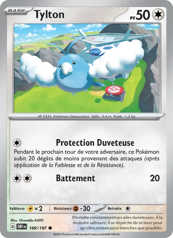 Carte Pokémon Tylton 169/197 de l'extension Flammes Obsidiennes