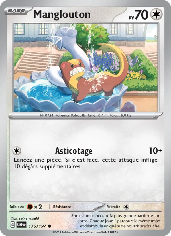 Carte Pokémon Manglouton 176/197 de l'extension Flammes Obsidiennes