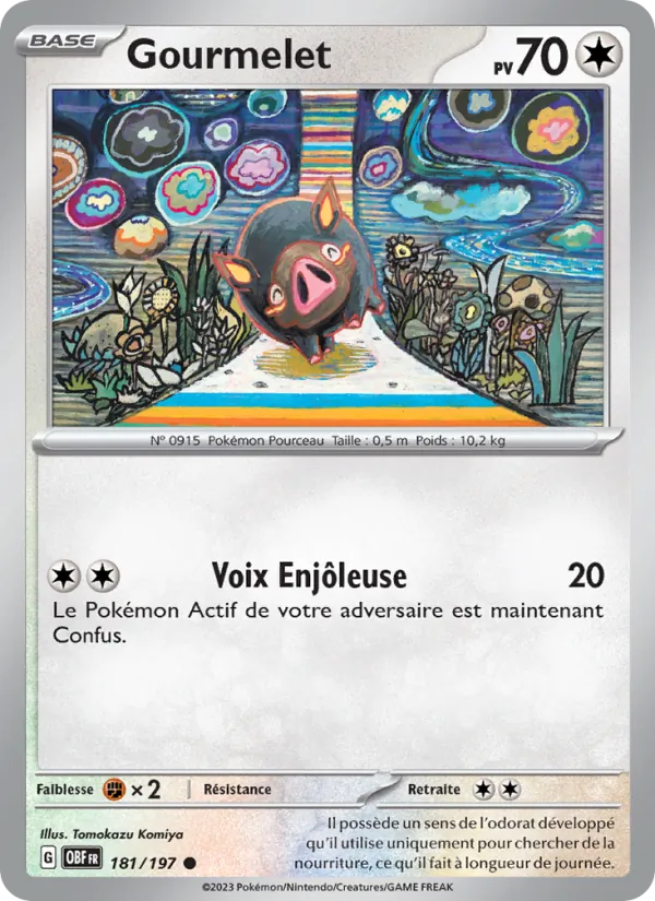 Carte Pokémon Gourmelet 181/197 de l'extension Flammes Obsidiennes