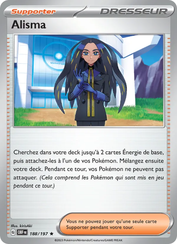 Carte Pokémon Alisma 188/197 de l'extension Flammes Obsidiennes