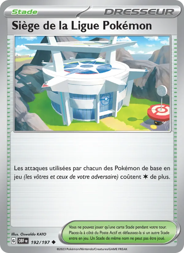 Carte Pokémon Siège de la Ligue Pokémon 192/197 de l'extension Flammes Obsidiennes
