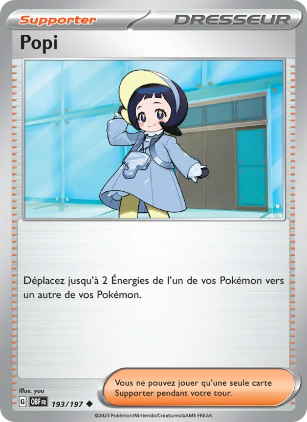 Carte Pokémon Popi 193/197 de l'extension Flammes Obsidiennes