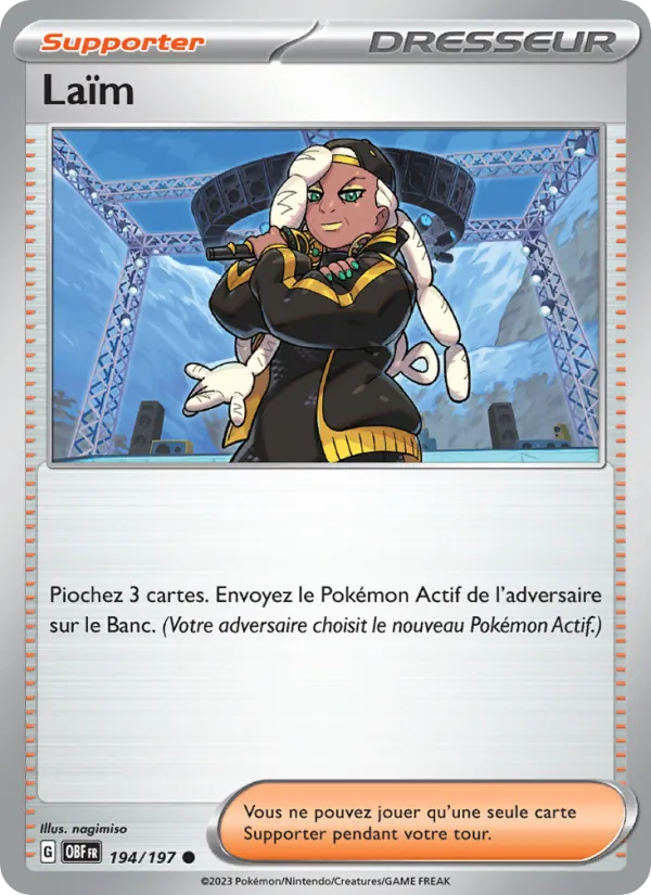 Carte Pokémon Laïm 194/197 de l'extension Flammes Obsidiennes