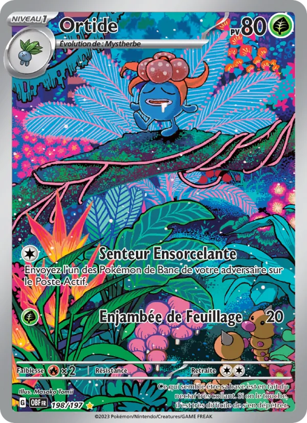 Carte Pokémon Ortide 198/197 de l'extension Flammes Obsidiennes
