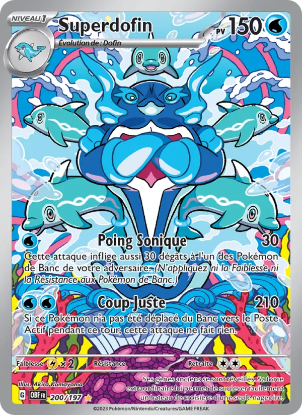 Carte Pokémon Superdofin 200/197 de l'extension Flammes Obsidiennes