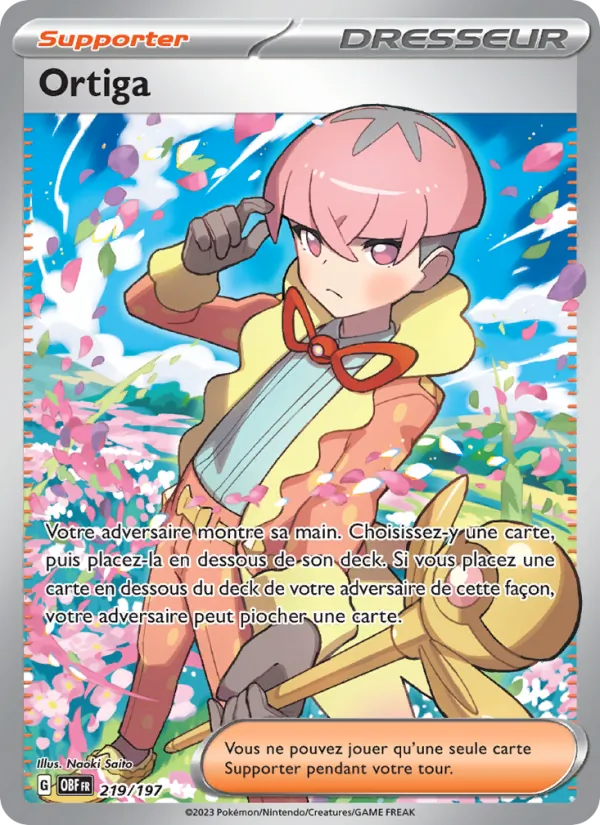 Carte Pokémon Ortiga 219/197 de l'extension Flammes Obsidiennes