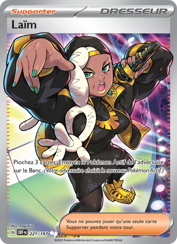 Carte Pokémon Laïm 221/197 de l'extension Flammes Obsidiennes