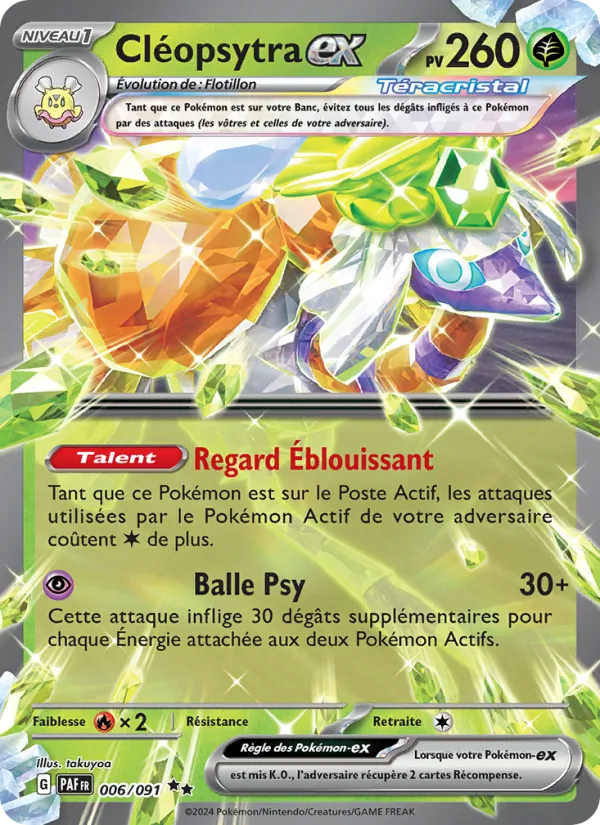 Carte Pokémon Cléopsytra-ex 006/91 de l'extension Destinées de Paldea