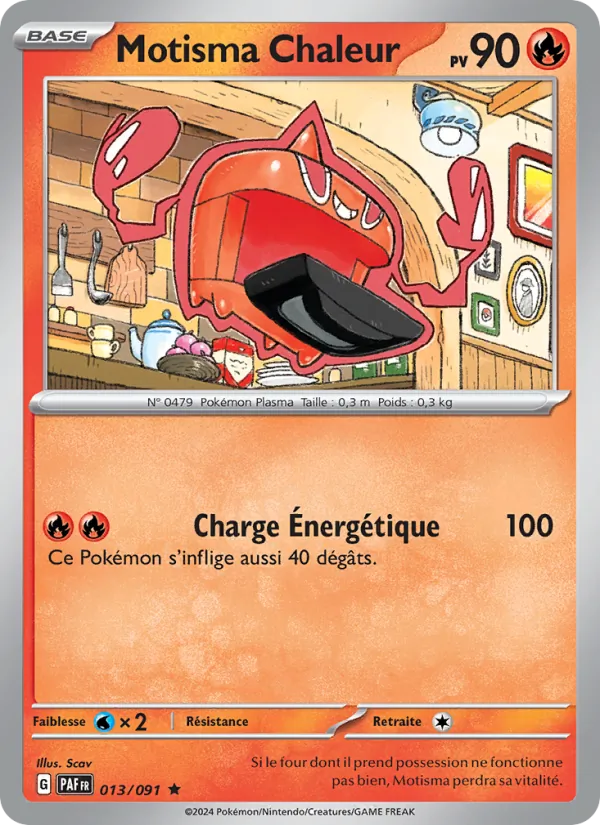 Carte Pokémon Motisma Chaleur 013/91 de l'extension Destinées de Paldea