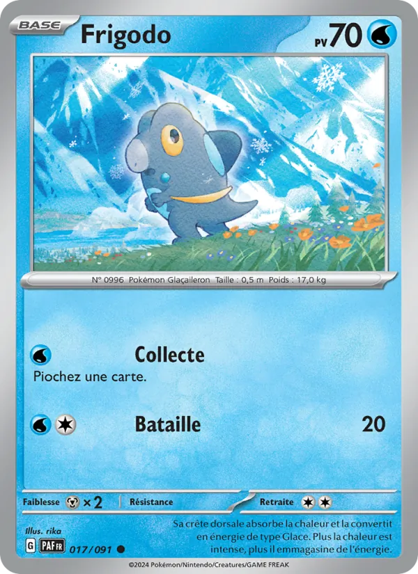 Carte Pokémon Frigodo 017/91 de l'extension Destinées de Paldea