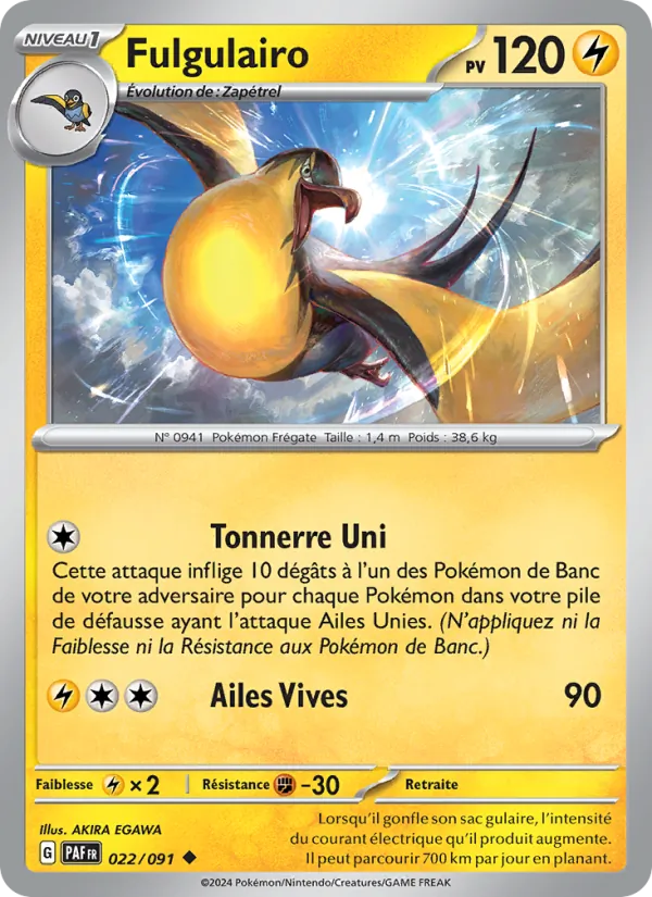 Carte Pokémon Fulgulairo 022/91 de l'extension Destinées de Paldea