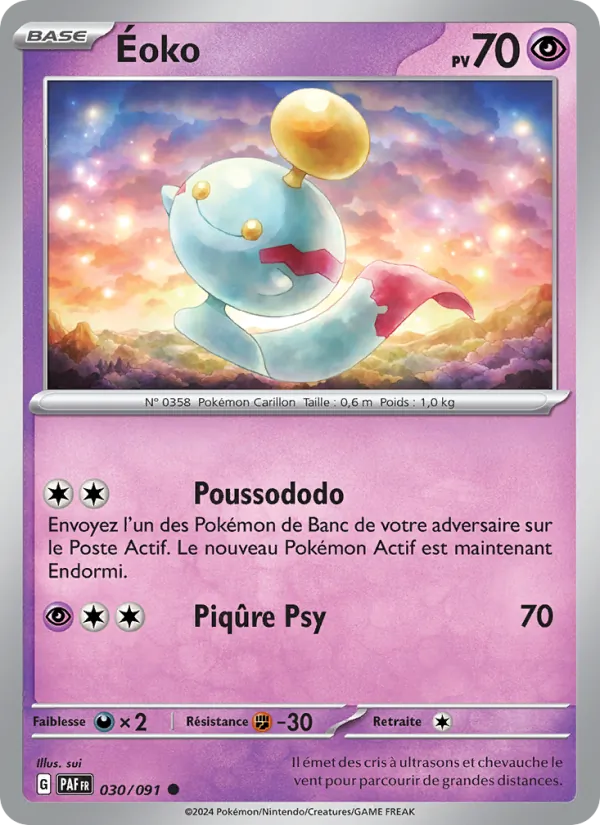 Carte Pokémon Éoko 030/91 de l'extension Destinées de Paldea