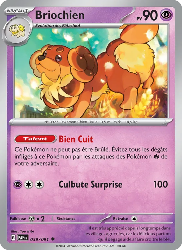 Carte Pokémon Briochien 039/91 de l'extension Destinées de Paldea