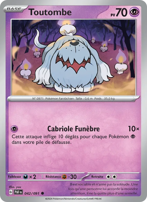 Carte Pokémon Toutombe 042/91 de l'extension Destinées de Paldea