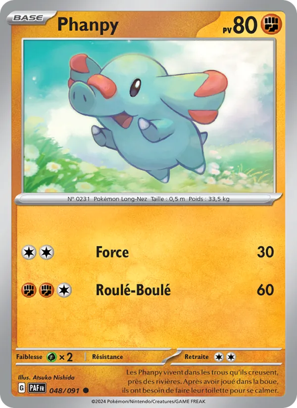 Carte Pokémon Phanpy 048/91 de l'extension Destinées de Paldea