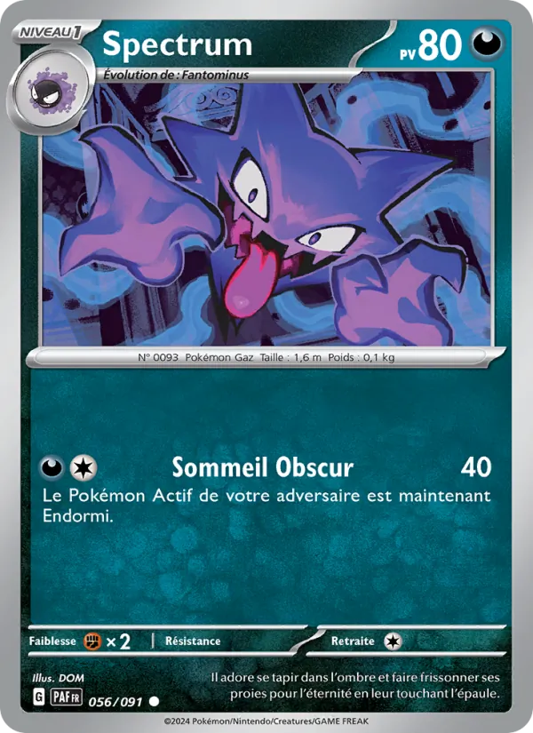 Carte Pokémon Spectrum 056/91 de l'extension Destinées de Paldea
