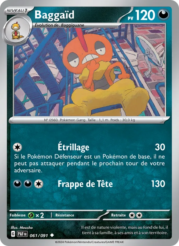 Carte Pokémon Baggaïd 061/91 de l'extension Destinées de Paldea