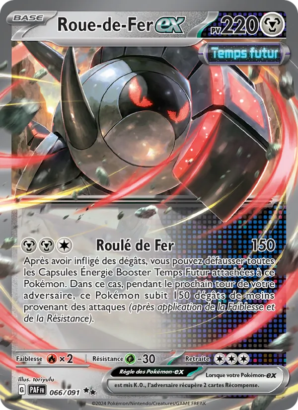 Carte Pokémon Roue-de-Fer-ex 066/91 de l'extension Destinées de Paldea