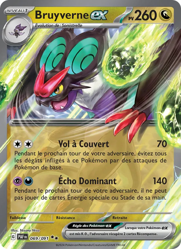 Carte Pokémon Bruyverne-ex 069/91 de l'extension Destinées de Paldea