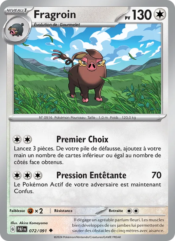 Carte Pokémon Fragroin 072/91 de l'extension Destinées de Paldea