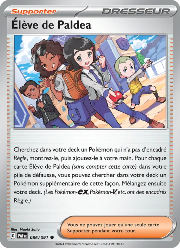 Carte Pokémon Élève de Paldea 086/91 de l'extension Destinées de Paldea