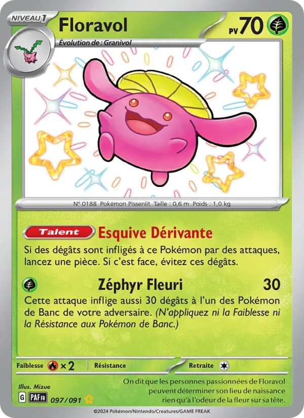 Carte Pokémon Floravol 097/91 de l'extension Destinées de Paldea