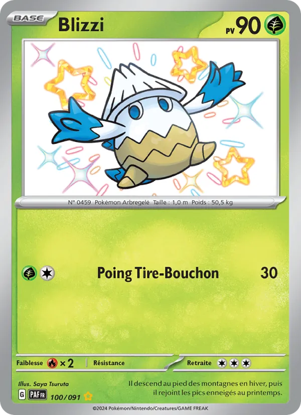 Carte Pokémon Blizzi 100/91 de l'extension Destinées de Paldea
