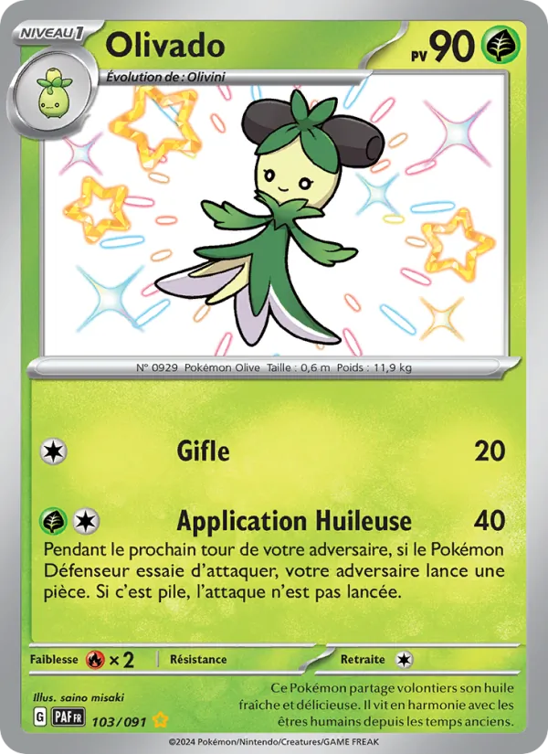 Carte Pokémon Olivado 103/91 de l'extension Destinées de Paldea