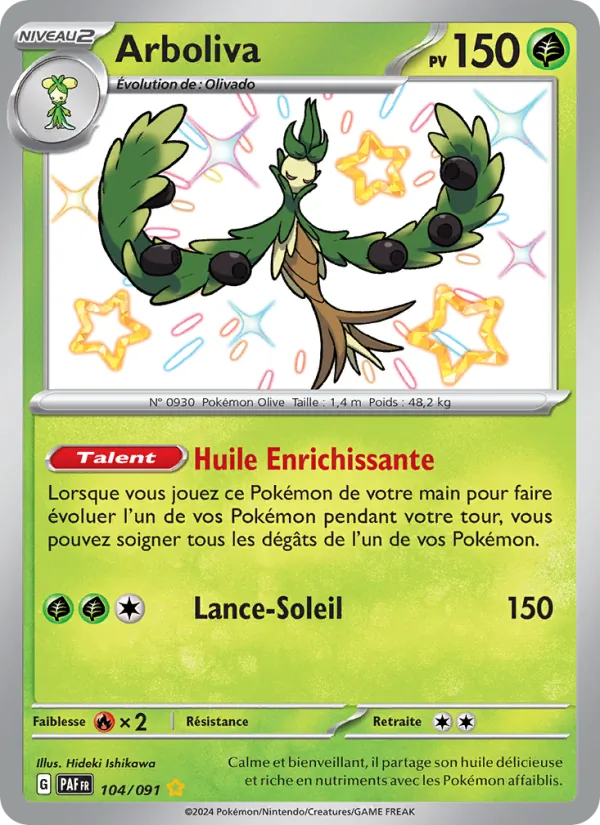 Carte Pokémon Arboliva 104/91 de l'extension Destinées de Paldea
