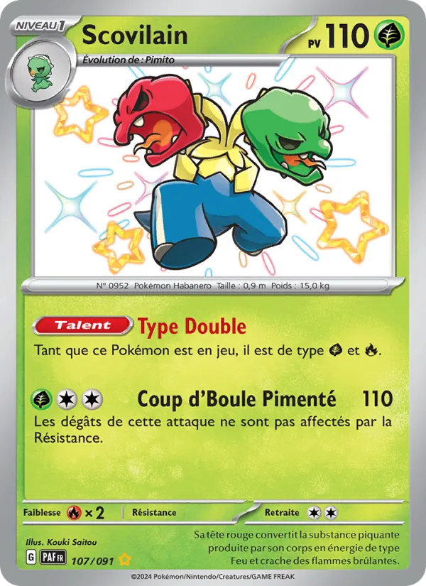 Carte Pokémon Scovilain 107/91 de l'extension Destinées de Paldea