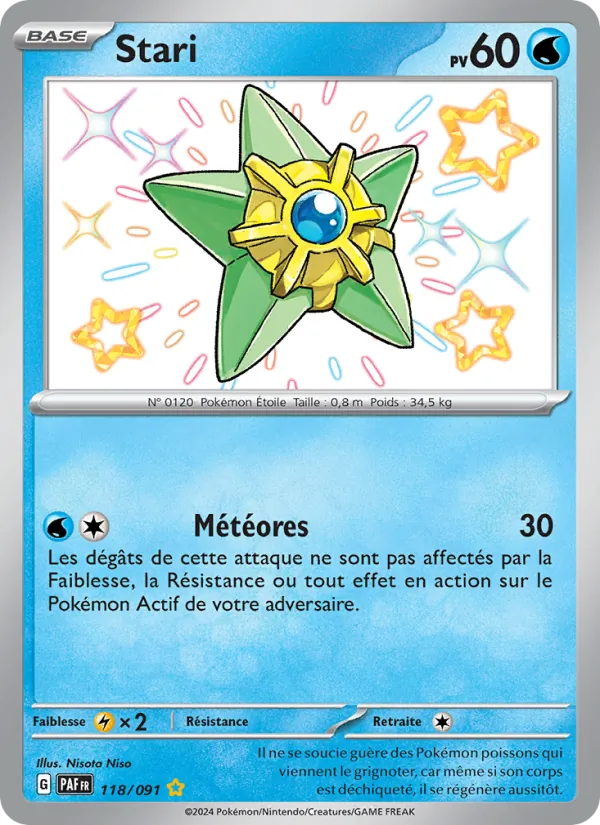 Carte Pokémon Stari 118/91 de l'extension Destinées de Paldea